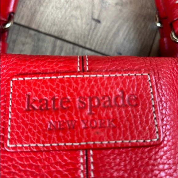 Kate Spade Red Leather Large Satchel - Picture 2 of 6